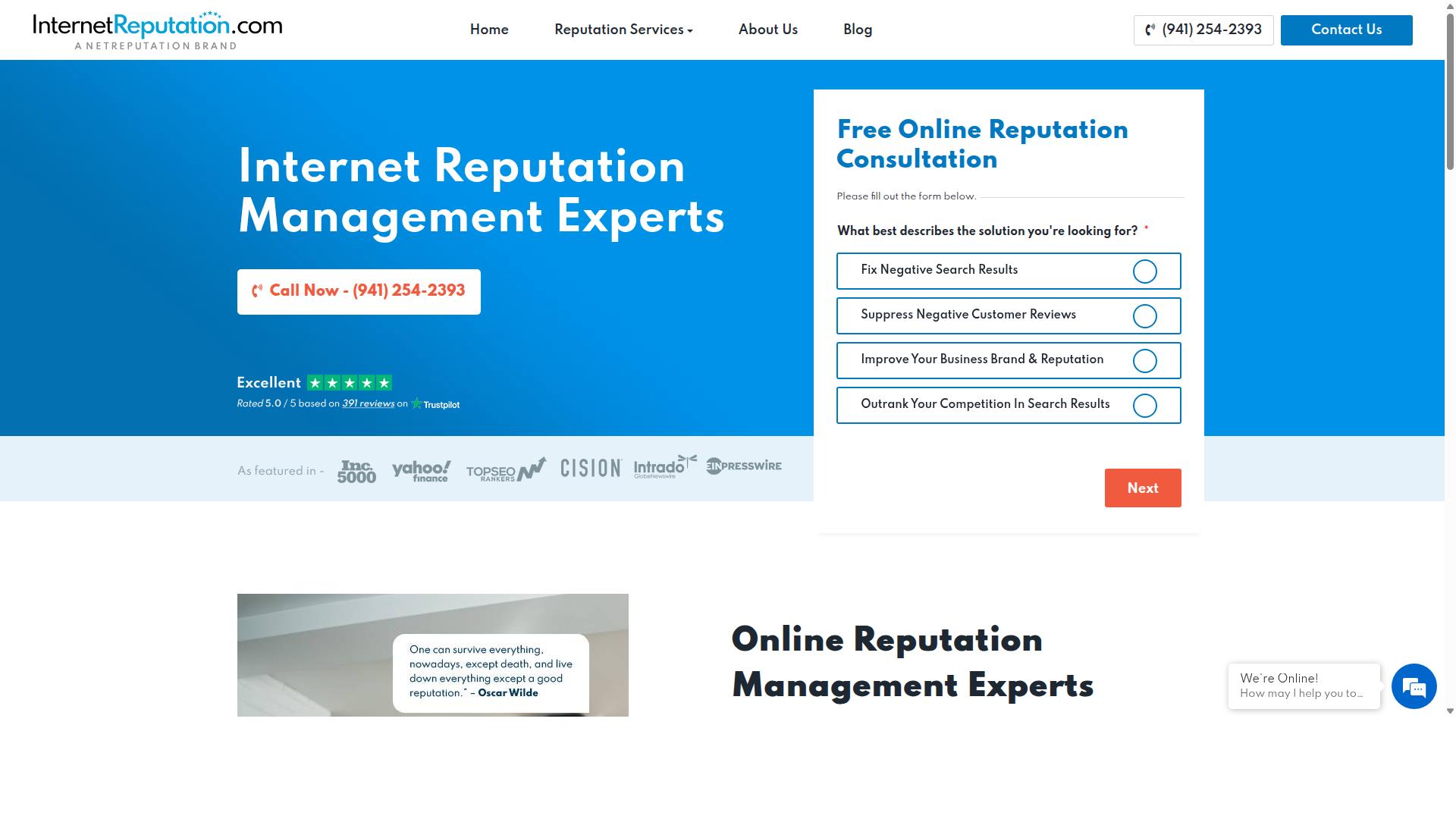 InternetReputation.com website